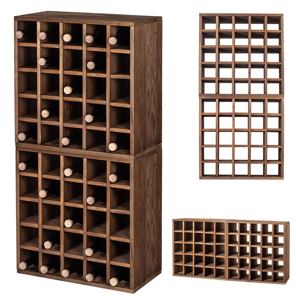 KADAX Weinregal Schachbrett Holz