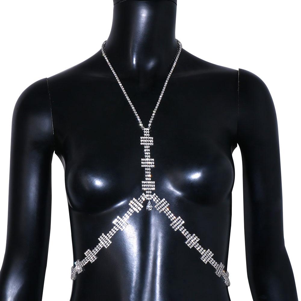 Stonefans – chaîne de poitrine géométrique pour femmes, bijoux, harnais en strass, soutien-gorge, accessoires de Lingerie Sexy, Bikini, maillots de bain, 2023