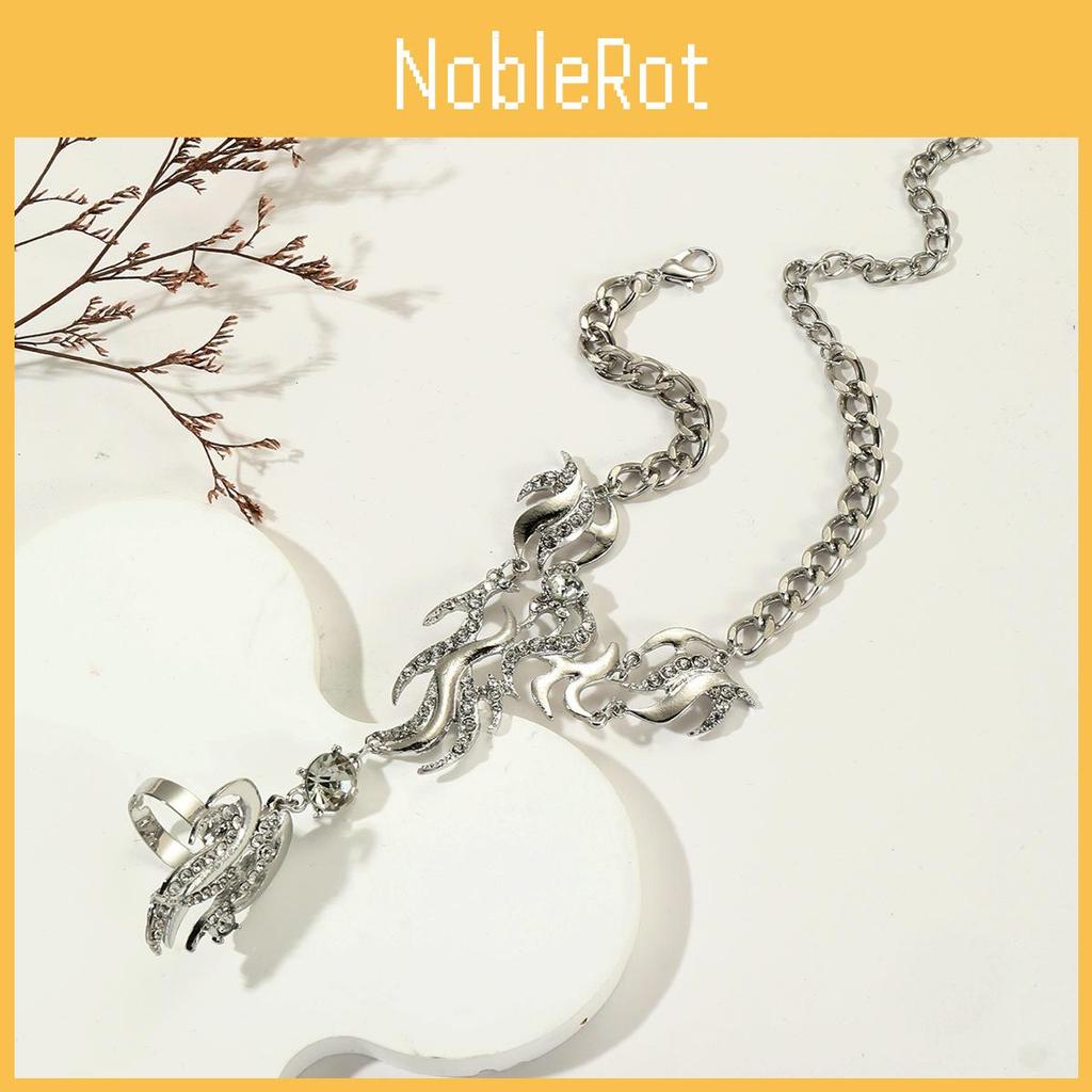 Rhinestone Alloy Fashionable Linked Finger Bracelet For Women Casual Wear