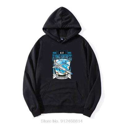 Vintage B17 Flying Fortress WW2 Schwerer Bomber Flieger Geschenk Hoodie Herren Baumwolle Kapuzenpullover Hip Hop Sweatshirt Harajuku Streetwear