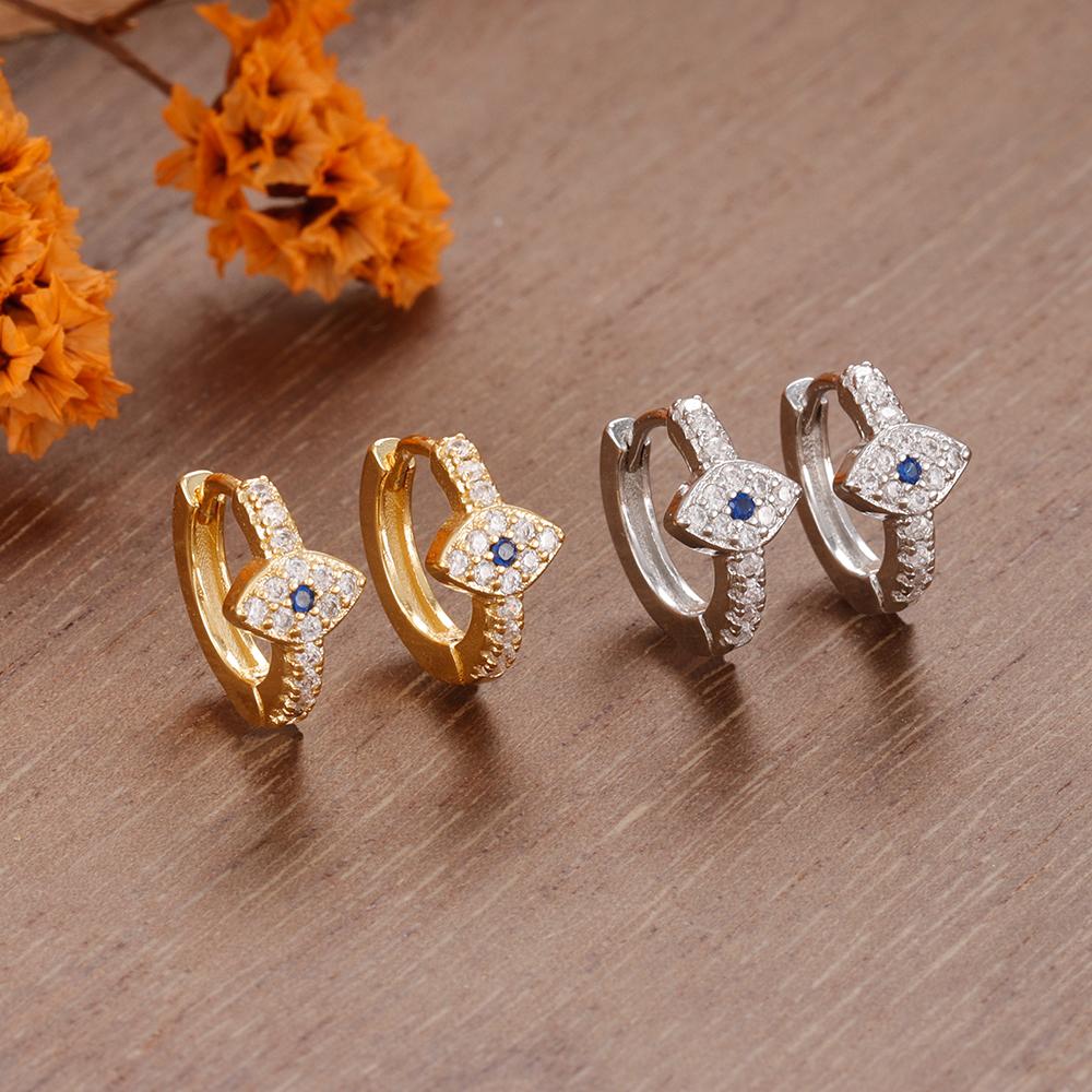 Luxury Zircon Evil Eye Earrings For Women Vintage Gold Color Stainelss Steel Hoop Earring Wedding Aesthetic Jewelry Gift brincos