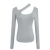 Slim Fit Neck Hanging Long Sleeved T-shirt Top