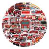 55 Fire Truck Cartoon Stickers: Creative Waterproof Decals for Suitcases, Water Bottles, Computers