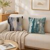 Blue Modern Gradient Design Pillow Case Double-Sided Plush Sofa Cushion Covers Organic Breathable Invisible Zipper