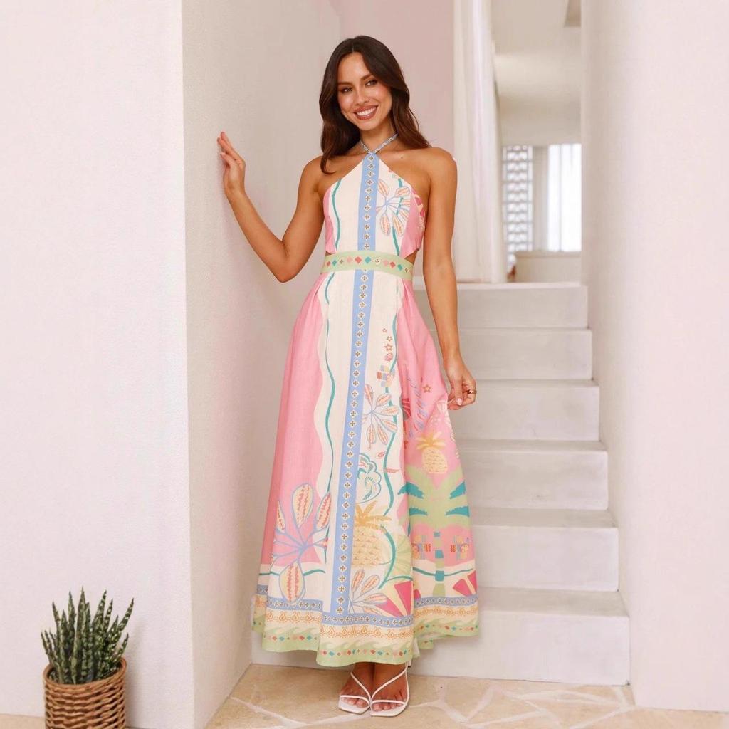 2025 European & American Fashion: Sexy Halter Backless Long Dress