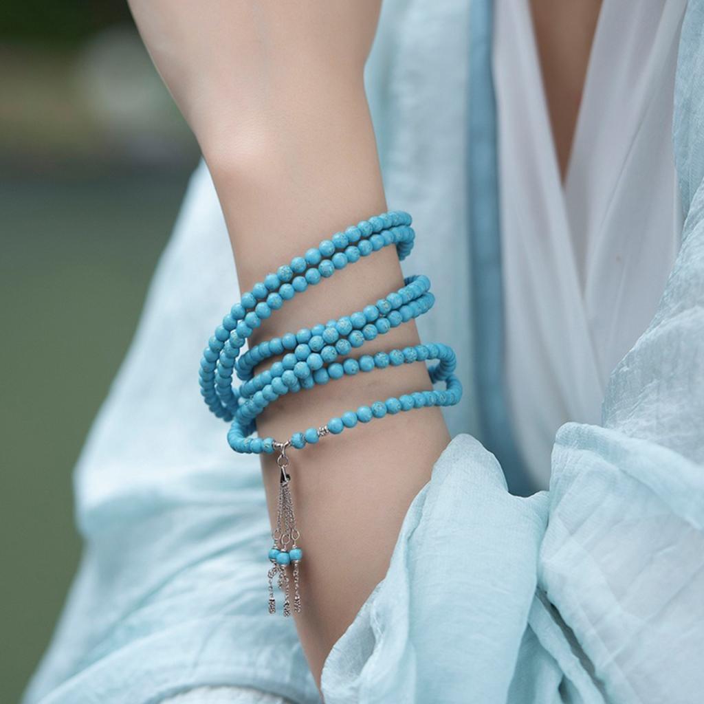 Handmade Muslim Prayer Beads Chain Imitation Turquoise Cultural Accessory For Daily Worship And Fashion Jewelry