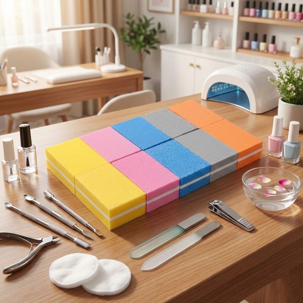 

10Pcs Mini Sanding Sponges Buffing Nail Files Manicure Tools for Acrylic Nails Professional Nail Care