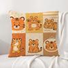 Pattern Cute Nordic Tiger Cushion Cover Natural Linen Pillowcase Set AllinOne Decor Cushion Cover for Sofa Bedroom Chair