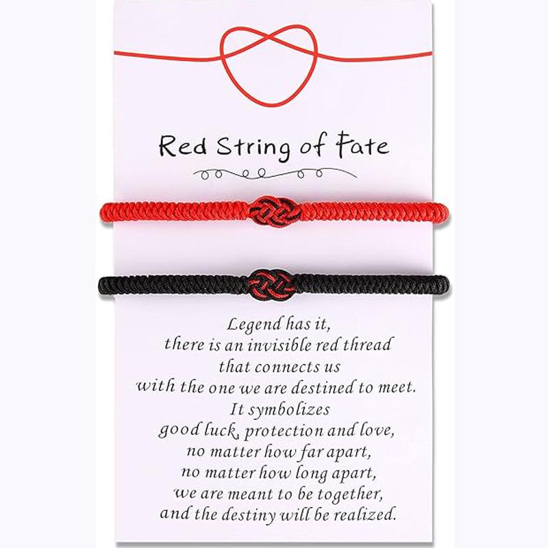 Red String of Fate Couple Bracelet Valentines Day Anniversary Gifts for Her Him Matching Bracelets for Boyfriend Girlfriend Wife