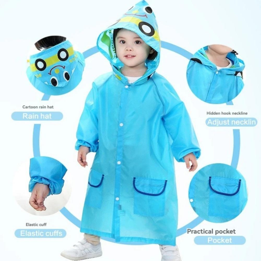 Cartoon Animal Style Waterproof Kids Baby Raincoats Solid Color Kids Cartoon Raincoat 1PCS Children's Student Cartoon Raincoat