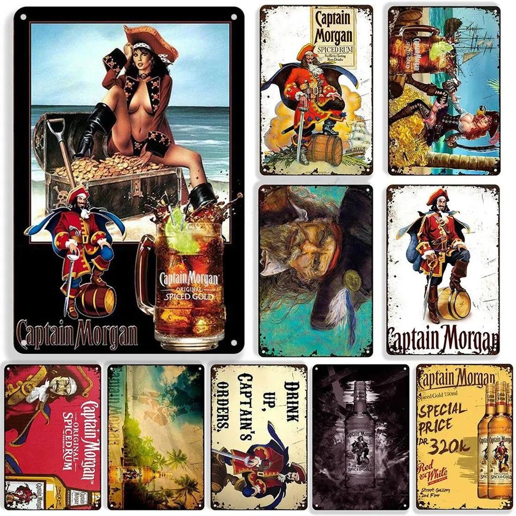 Vintage Rum Brand Metal Tin Sign Pin Up Girl Poster Metalowe znaki Man Cave Home Garage Metalowa tabliczka ścienna Dekoracja z blaszanego znaku