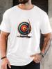 Unisex Khaki Rundhals-T-Shirt Buntes Bogenschießscheibe Bogen Pfeil Cartoon Grafik Weiches Kurzarm Bogenschütze Sport Täglich Locker Herren Oberteile
