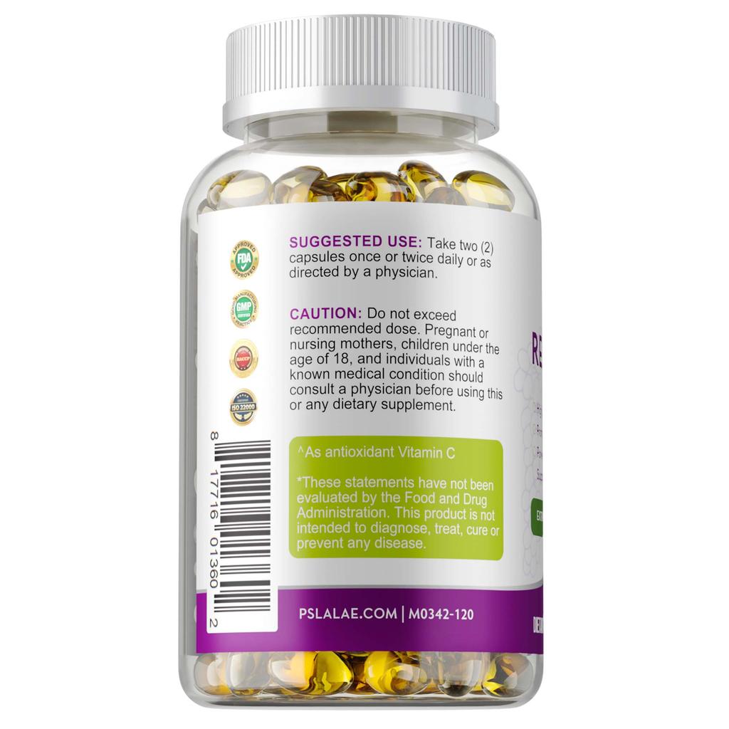 Premium Resveratrol Powerful Strength 1450mg,120 Capsules Antioxidant & Supports Healthy Immune System