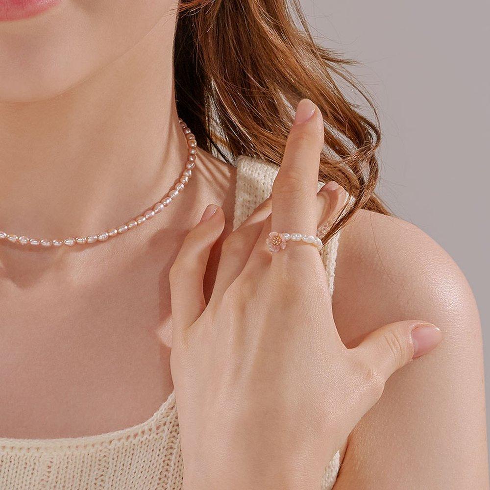 Jrosa 14K Plum Flower Pearl Ring