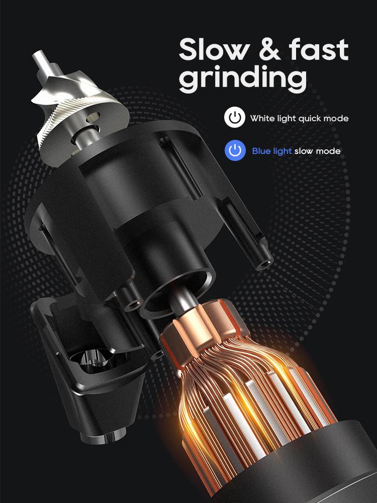 Electric Coffee Grinder HIBREW G5 With 48mm Stainless Steel Conical Grinder Black