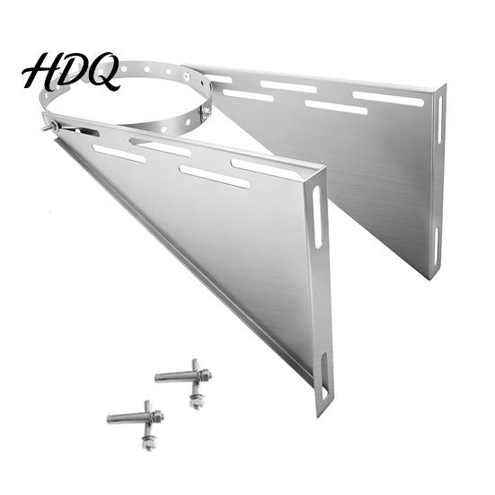 Adjustable Duct Wall Mount Skyscraper Pipe Support Bracket Stainless Steel Fireplace Rack Heavy Duty Vent Heat-resistant Stable Triangular Stove for