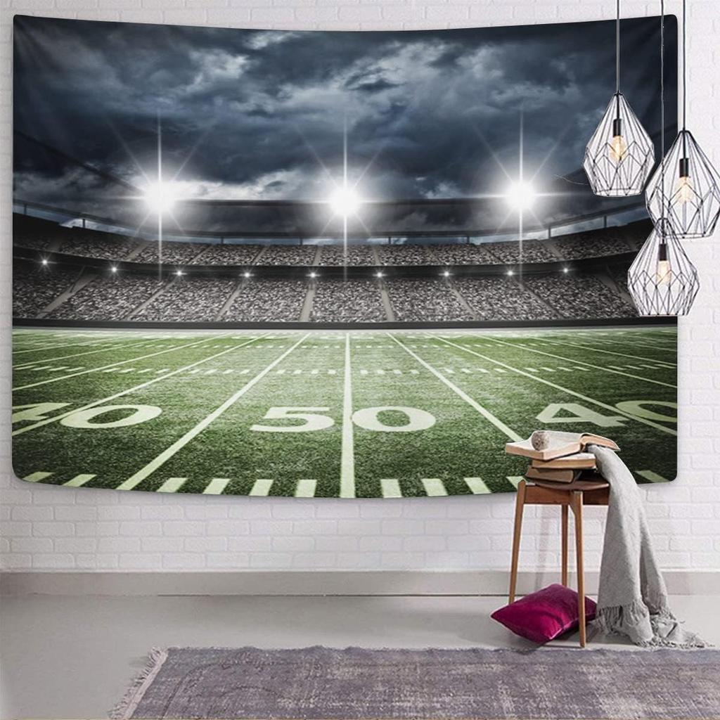 Stadium Football Wall Hanging Ball Game Sports Theme Tapestry For Home Bedroom Living Room Decoration Soccer Pattern Tapestry
