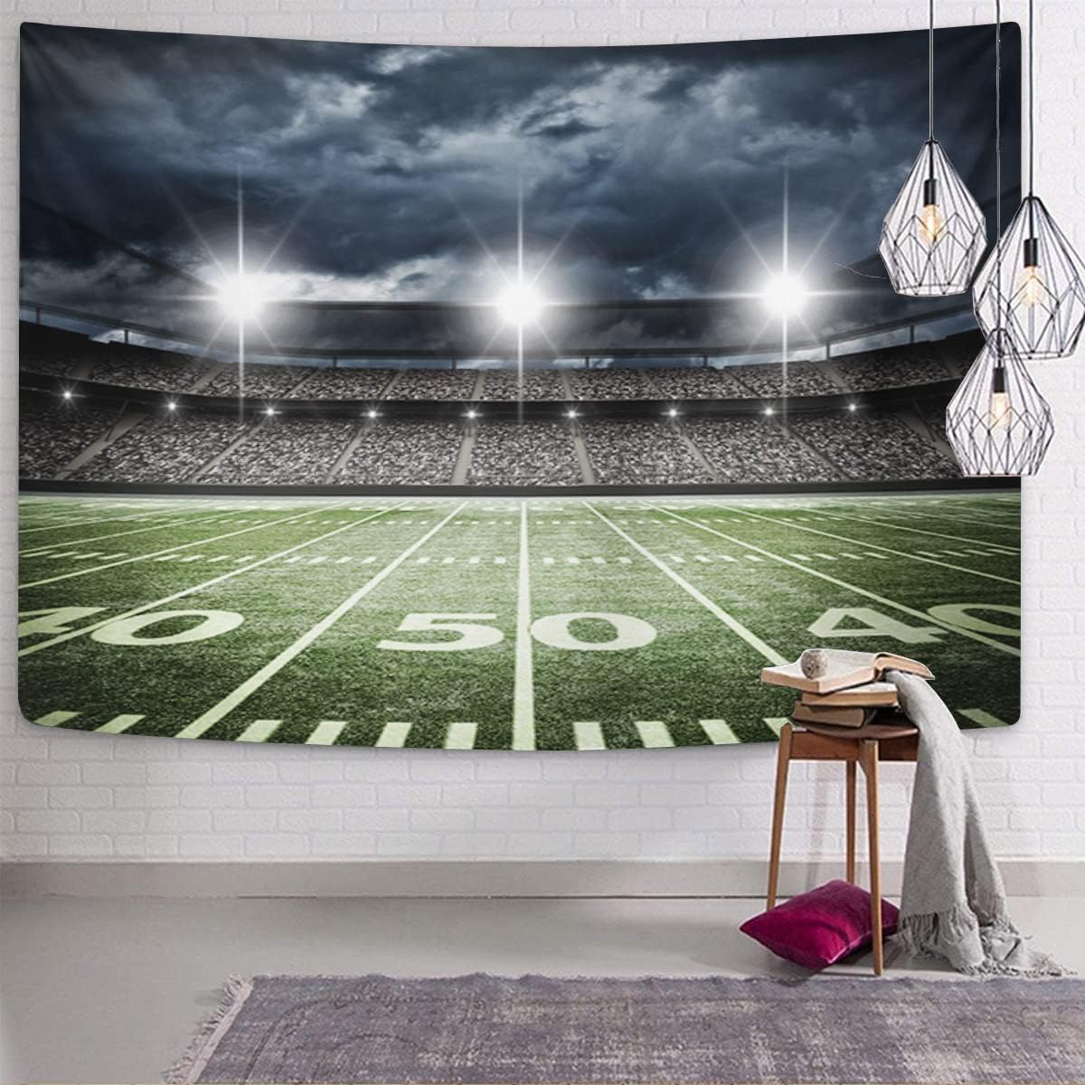 

Стадион Футбол Настенный Подвесной Мяч Игра Спорт Тема Гобелен Для Дома Спальни Гостиной Украшение Футбольный Узор Гобелен 74x94cm(29x37in)