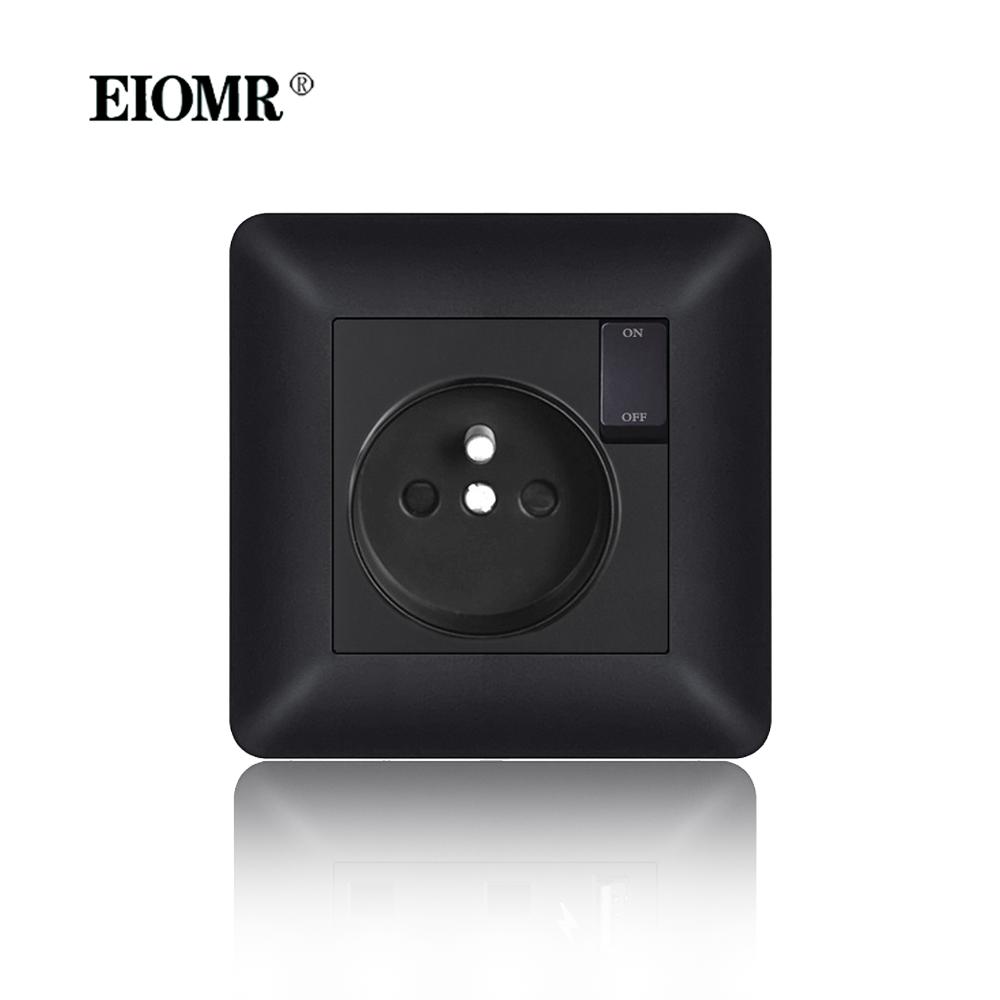 EIOMR France Standards Grounded Wall Socket 16A 250V with USB and Type-C Port Quality Curved Flame Retardant Panel Power Socket