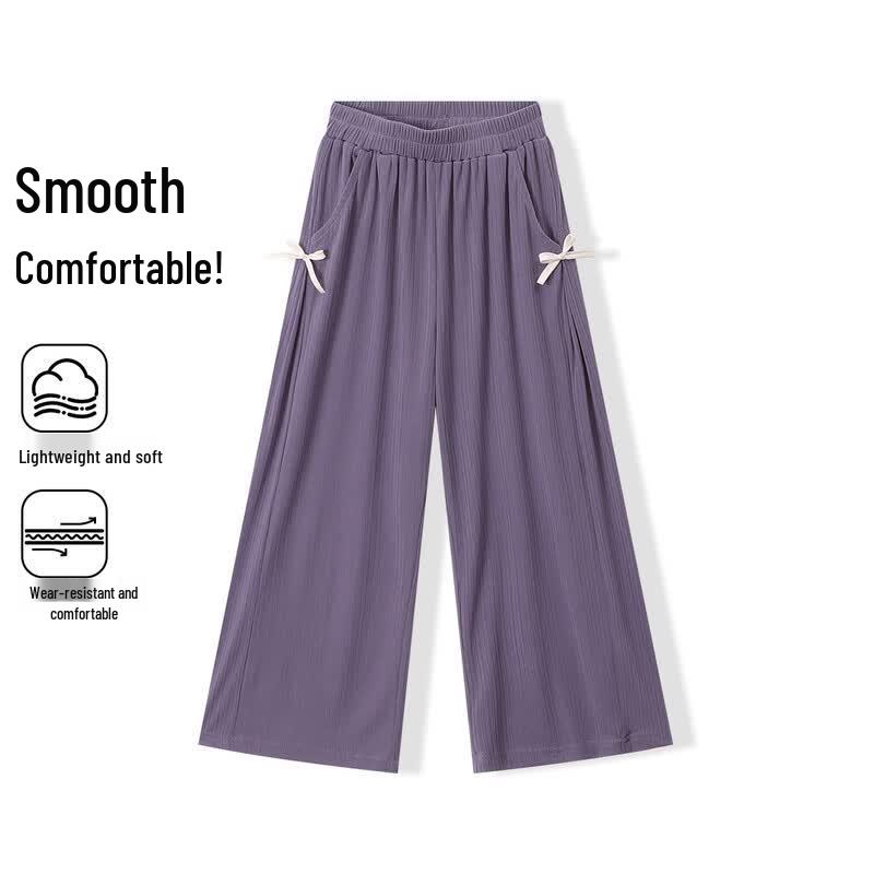 

Youth Girls Summer Bowknot Detail Straight-Leg Pants 120