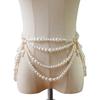 European and American Accessories New Metal Multi-layer Pearl Waist Chain Women's High-end Belt with Skirt Beaded Body Chain