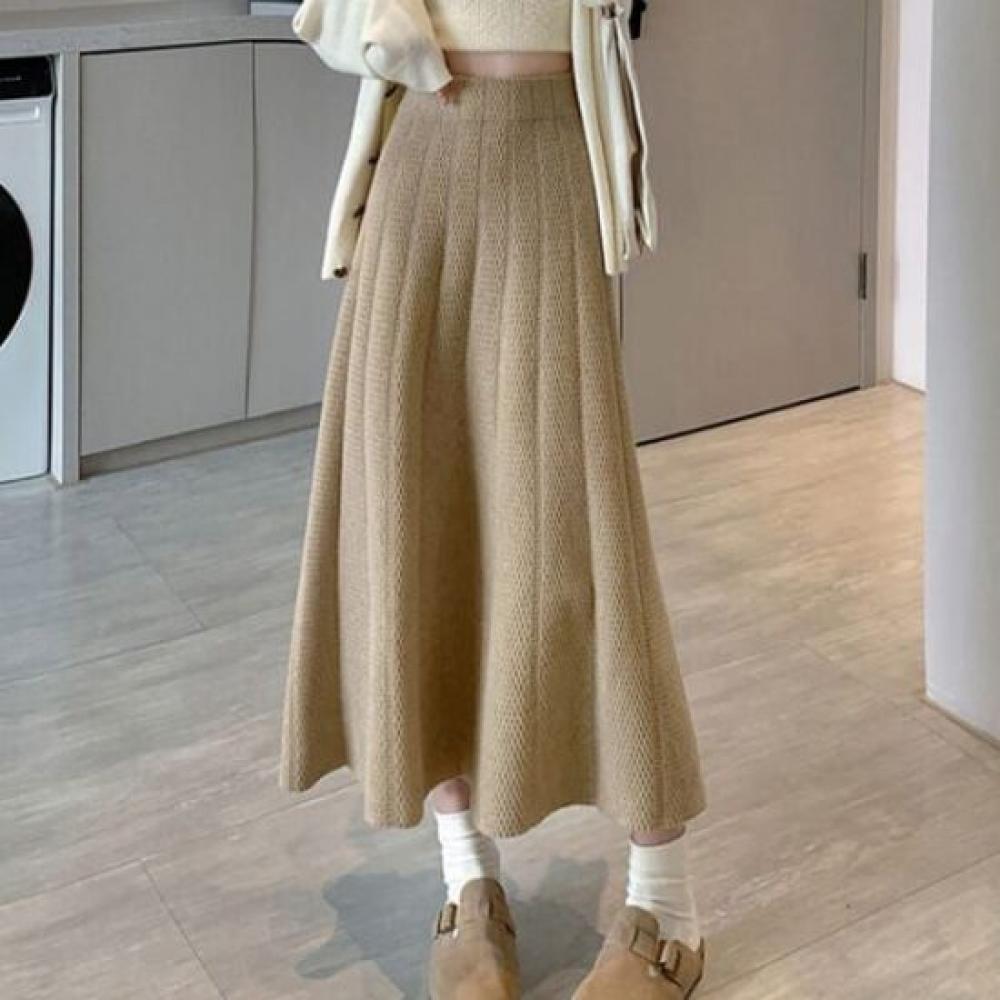 Navava Women S Pleated Knit Skirt nS405