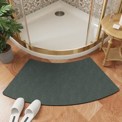 Arc-Shaped Diatomite Bath Mat - Non-Slip Shower Door Mat, Super Absorbent & Quick Dry, Double-Sided Grip, Soft Breathable