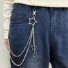 Layered Chains Punk Pants Chain Pentagram Waist Belt Chain Gothic Rock Accessories  Unisex