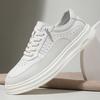 The First Layer of Cowhide Trendy Little White Shoes, Genuine Leather Spring and Autumn Casual Versatile Board Shoes, Thick-soled Low-top Leather