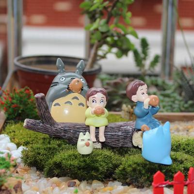 Hayao Miyazaki Totoro Ast Okarina Harzfigur für Mikrolandschaftsdekoration