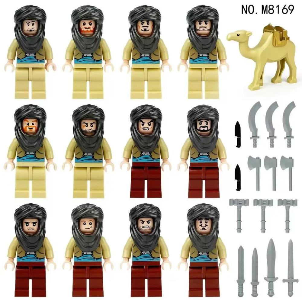 12 pezzi Cavalieri romani antichi medievali, blocchi da costruzione, figure, giocattoli, mini figure, bambole umanoidi, giocattoli, regali di compleanno.