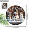 Weihnachtsdekorationsschild, Hänge-Deko für den Innenbereich, 2D flache Holzprodukte mit Schneemannmuster und "Willkommen"-Logo, Weihnachtsgeschenke für Freunde und Familie