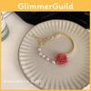 Baroque Trendy French Red Rose Pearl Bracelet With Elegant Design Women For