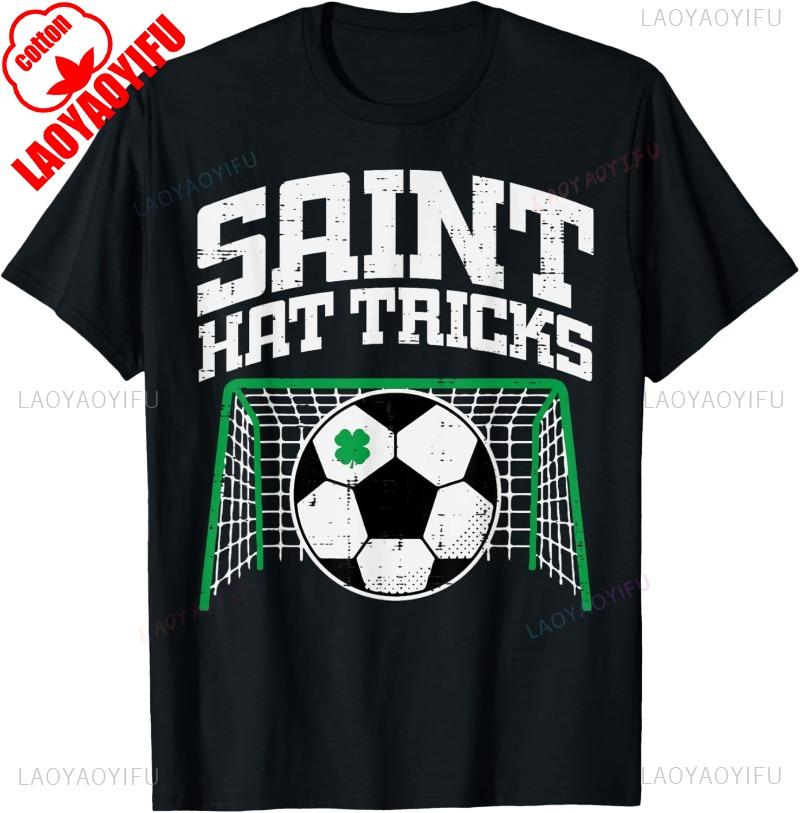 St Patricks Day Man T Shirt Soccer Saint Hat Tricks Pattys Men Boys Kids TShirt Trendy Cotton Outdoor Tops Summer Shortsleev
