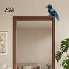 3D Bird Wall Sculpture 2Pcs Blue Wooden Art Rustic Nature-Themed Ornament Irregular Nature-inspired Shape Hanging Decor for Living Room Bedroom Office