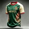 Mexiko Nationalflagge Druck Herren Damen Kurzarm T-Shirt 3D Druck Tees Outdoor Fußballtrikot Sportlich Lässig Herren Oberteile