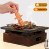ZISIZ Personal Smokeless Alcohol BBQ Grill with Wooden Base