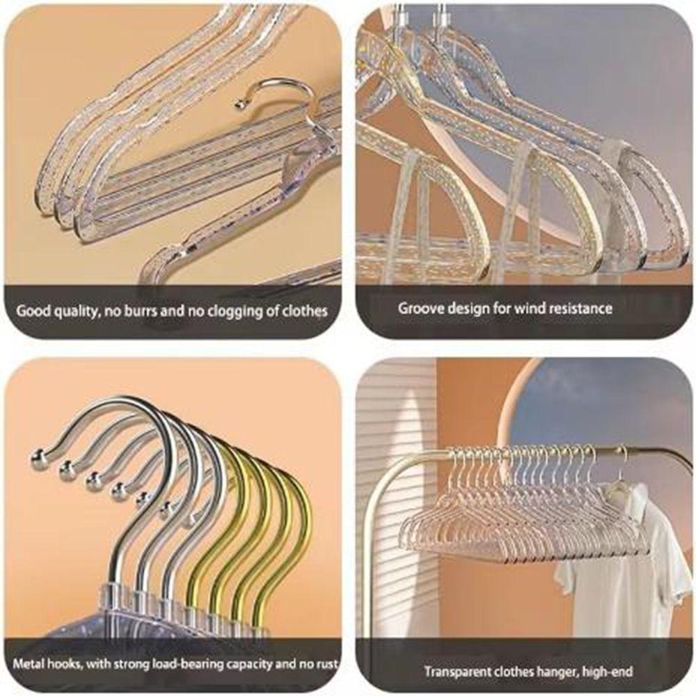 10Pcs Thickened Acrylic Clothes Hangers Non-slip Clothes Drying Rack  Clothing Stores