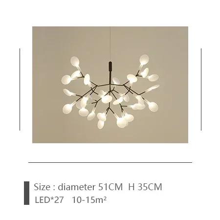 

Nordic Ring Chandelier Living Room Kitchen Hallway Postmodern Heracleum Pendant Light Rose Gold/Black Branch Design Firefly LED warm light 3000k