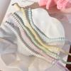 Korean Style Simple Versatile Women'S Colored Glass Bead Necklace Aesthetic Trendy Clavicle Chain Jewelry Accessory