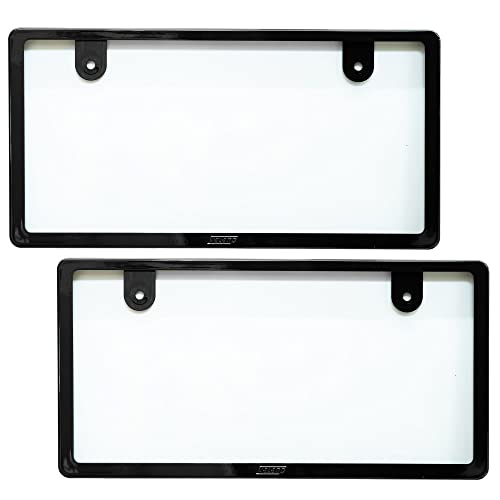 VELENO New Vehicle Inspection Compliant License Plate Frames, 2 Pieces, Piano Black, Dress-Up Front and Rear for Kei and Regular Cars, Stylish Custom
