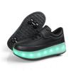 Four-wheeled new runaway shoes, beginner roller skates, children's and adolescents' wheel shoes, LED charging, luminous shoes