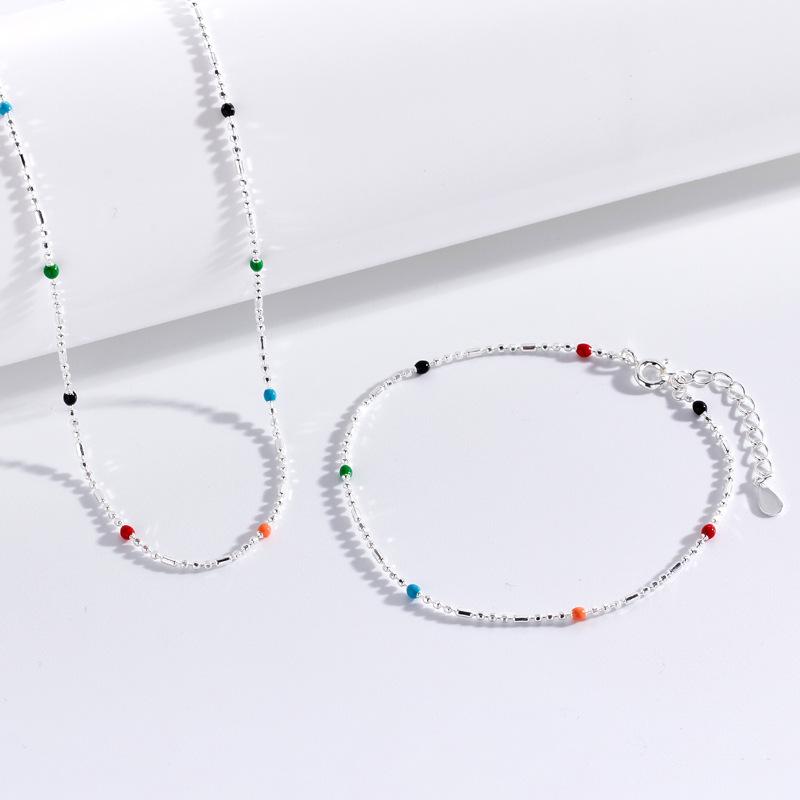 Rainbow Doudou Bracelet Women's Niche Simple and Small Design Sense Ins Style Color Round Beads Jewelry Women