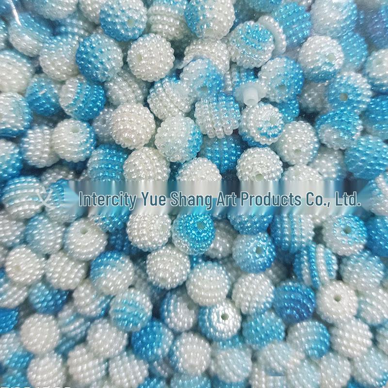 10mm Gradient Bayberry Ball ABS Hairpin with Two-Color Butterfly Orchid Core Bead