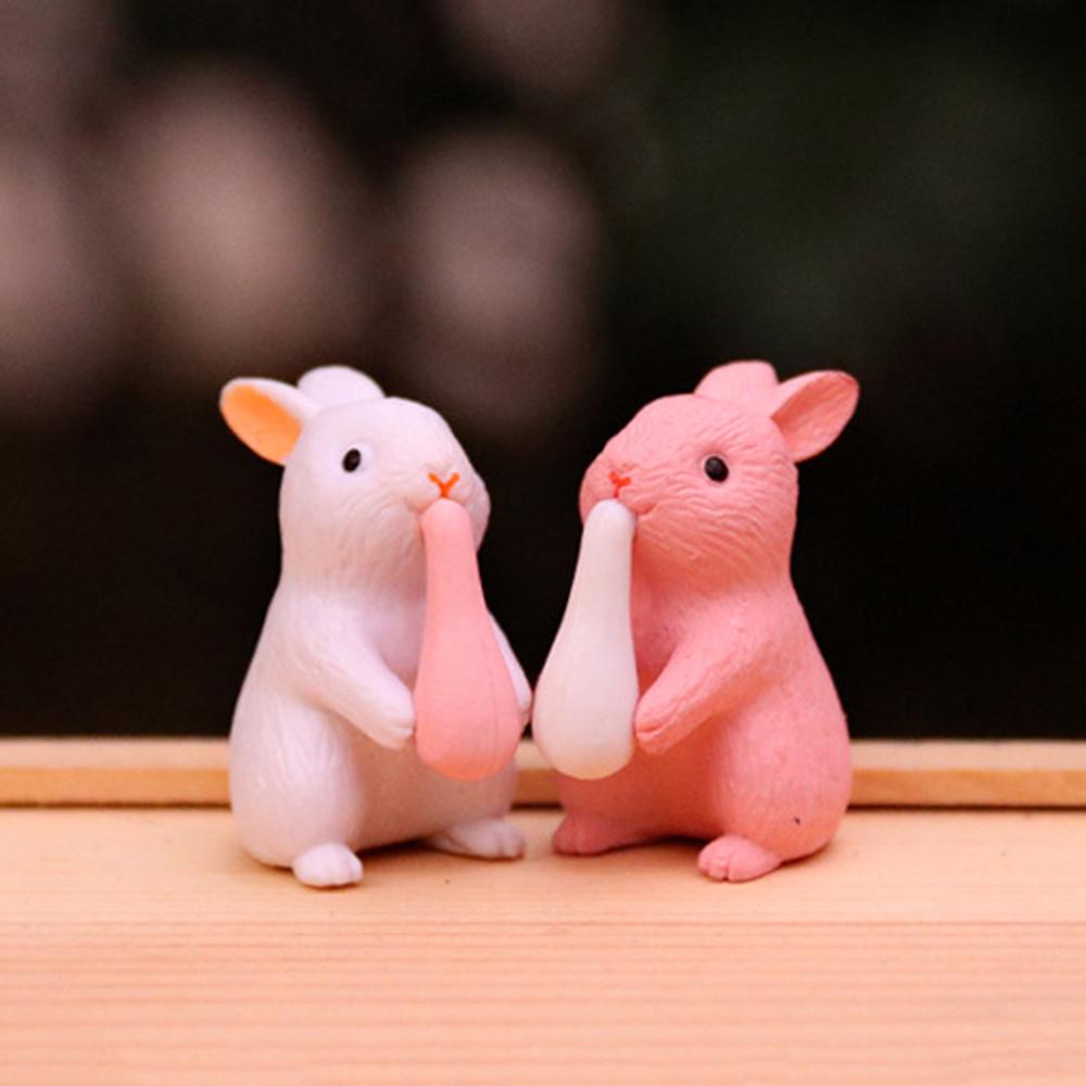Puzzle 12 Pcs Lovely Rabbits Toys Animal Characters Figurines Playset Garden Cake Decoration Home decor