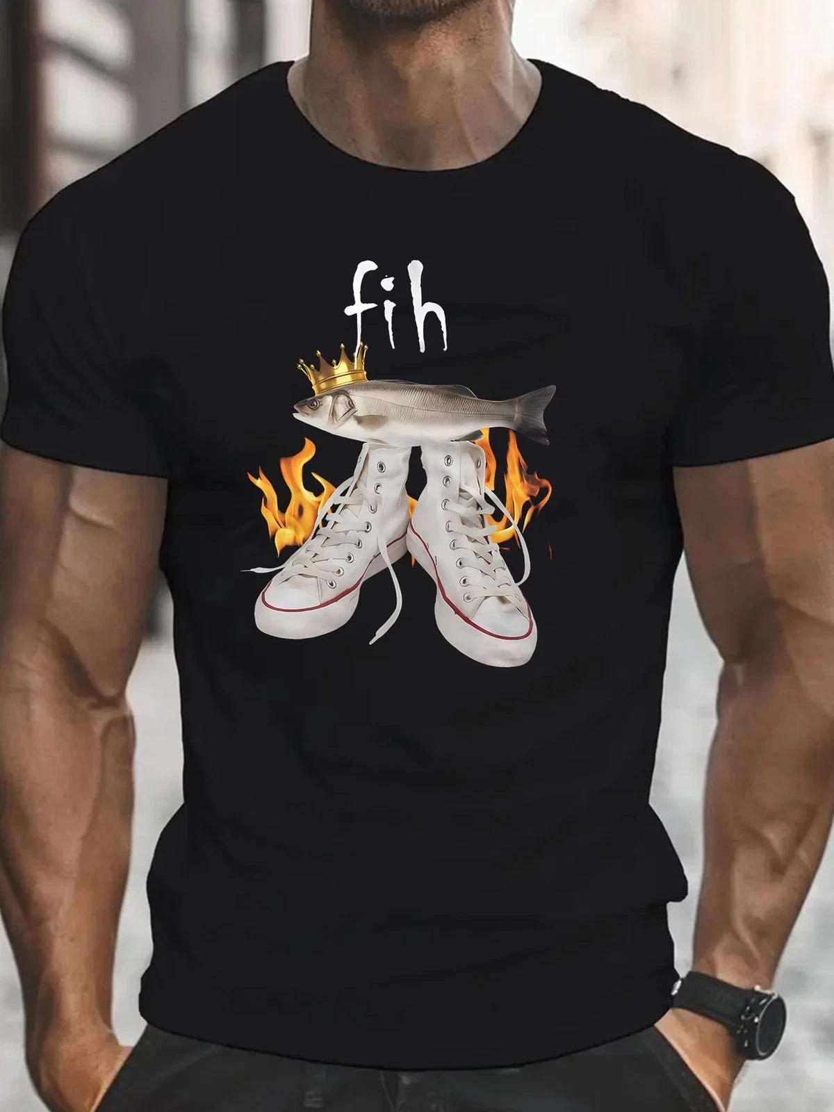 Fih Funny Expression Pack T-shirt, Fish-shaped T-shirt, Crazy Clothes, Satirical L
