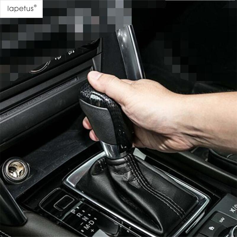 Gear Shift Knob Handle Decoration Cover Trim Carbon Fiber Style Accessories Interior Refit Kit For Mazda CX-3 CX3 2015 - 2024