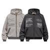 American Vintage Striped Zip Up Hoodie Men Women Distressed Print Rhinestone Loose Casual Jacket