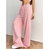 Women's Clothing, New Styles, Casual Pants, Striped, Solid Color, Elastic, Drawstring, Cotton, Straight Leg Pants
