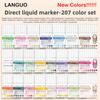 LANGUO 240/9 Colors Acrylic Color Markers Direct Liquid Paint Marker Pen DIY Drawing with Storage Box School Supplies Stationery